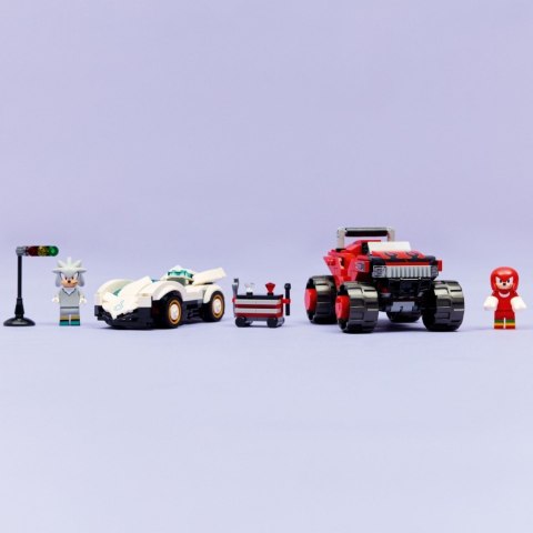 Klocki Sonic 77118 Silver w samochodzie kontra Knuckles w monster trucku