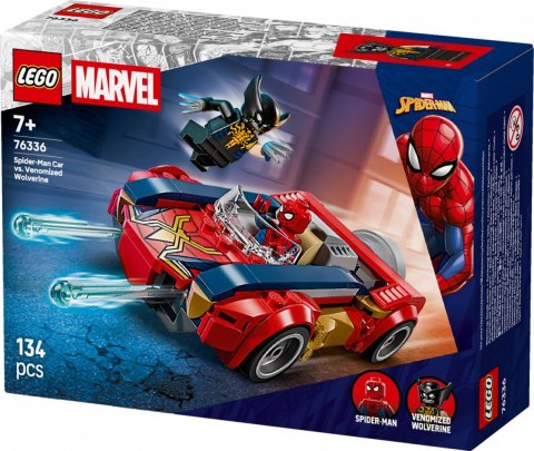 Klocki Super Heroes 76336 Spider-Man w samochodzie kontra zvenomowany Wolverine