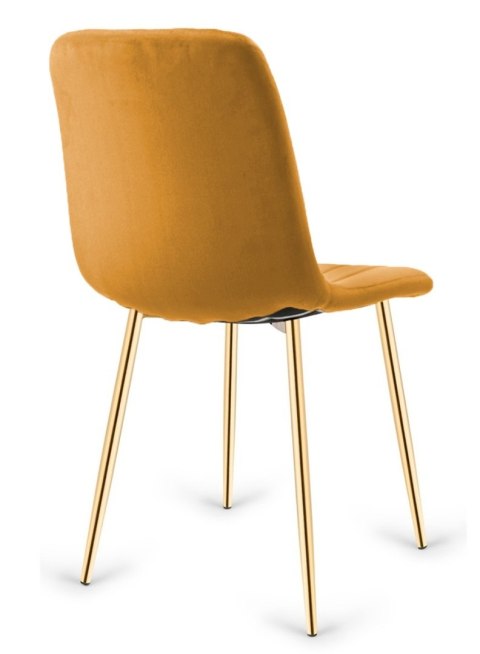 Krzesło tapicerowane AURORA VELVET BROWN GOLD
