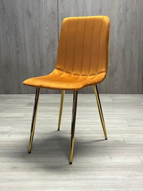 Krzesło tapicerowane AURORA VELVET BROWN GOLD