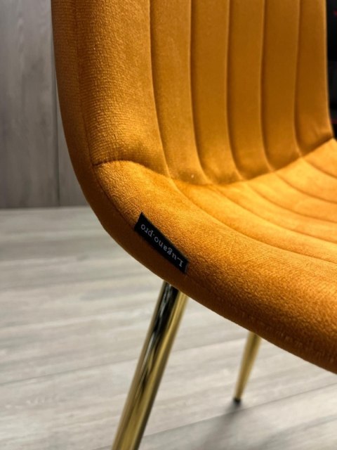 Krzesło tapicerowane AURORA VELVET BROWN GOLD