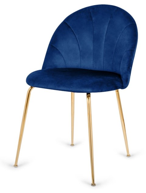 Krzesło tapicerowane CAMILA BLUE VELVET GOLD II GATUNEK
