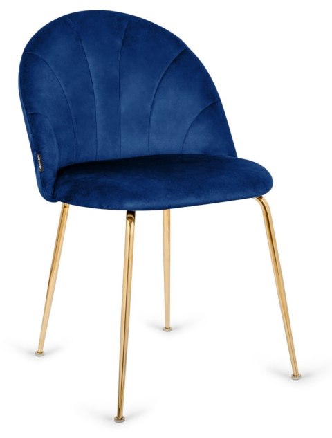Krzesło tapicerowane CAMILA BLUE VELVET GOLD II GATUNEK