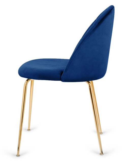 Krzesło tapicerowane CAMILA BLUE VELVET GOLD II GATUNEK