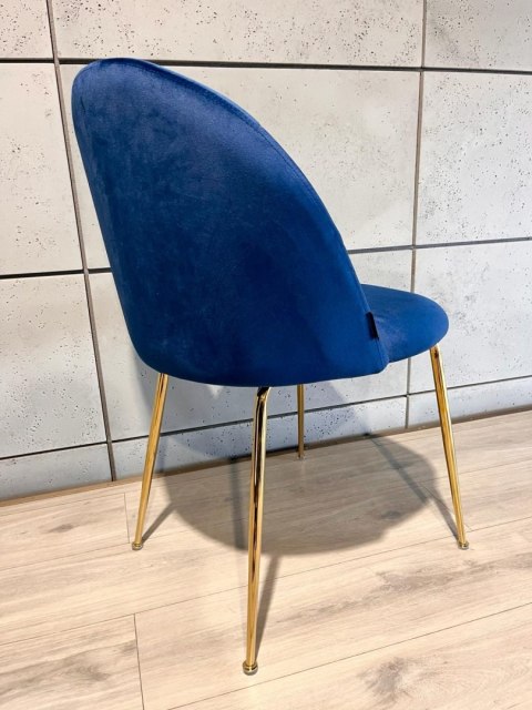 Krzesło tapicerowane CAMILA BLUE VELVET GOLD II GATUNEK
