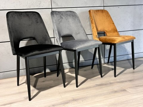 Krzesło tapicerowane GOTI BLACK VELVET II GATUNEK