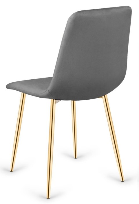 Krzesło tapicerowane TRIO VELVET DARK GREY GOLD