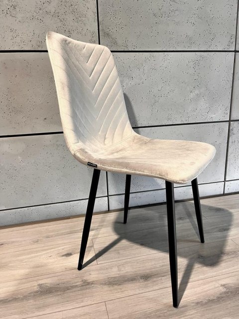Krzesło tapicerowane TRIO VELVET LIGHT GREY