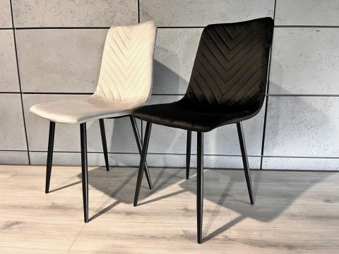 Krzesło tapicerowane TRIO VELVET LIGHT GREY