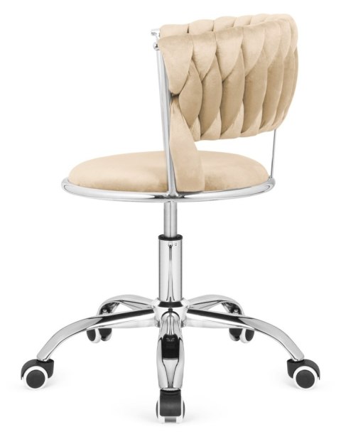 Krzesło obrotowe warkocz TRECCIA OFFICE BEIGE VELVET II GATUNEK