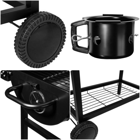 Grill węglowy ogrodowy 2 ruszty popielnik BAREL WOOD