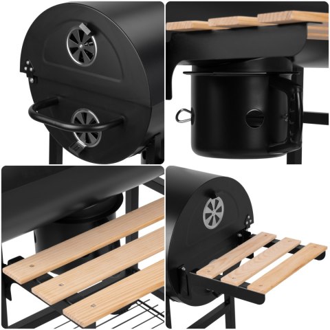 Grill węglowy ogrodowy 2 ruszty popielnik BAREL WOOD