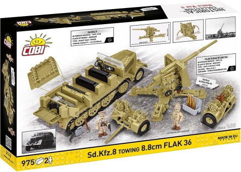 Klocki Sd.Kfz.8 Towing 8.8 cm Flak 36, 975 elementów