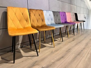Krzesło tapicerowane BORGO VELVET MUSTARD GOLD