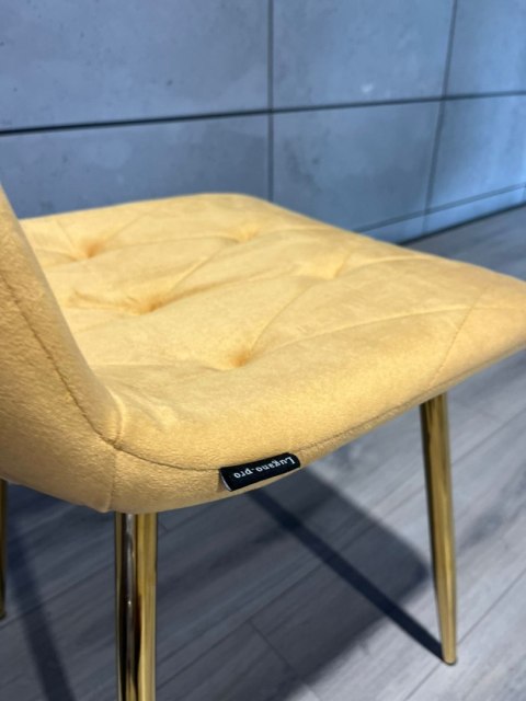 Krzesło tapicerowane BORGO VELVET MUSTARD