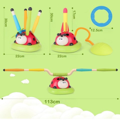 WOOPIE Gra Zręcznościowa 3w1 Wyrzutnia Rakiet Skakanka Rzut do Celu Biedronka