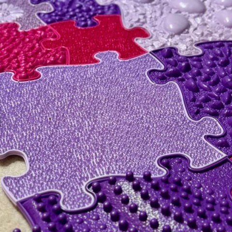 WOOPIE Mata Sensoryczna Ortopedyczna Puzzle 11 el. - Kolor Różowy/Fioletowy