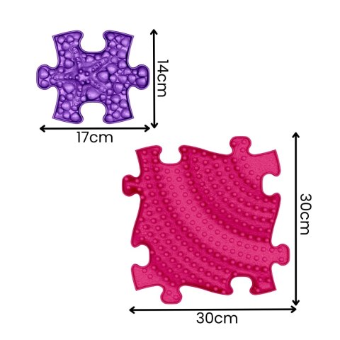 WOOPIE Mata Sensoryczna Ortopedyczna Puzzle 11 el. - Kolor Różowy/Fioletowy
