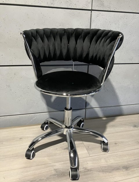 Krzesło obrotowe warkocz TRECCIA OFFICE BLACK VELVET II GATUNEK