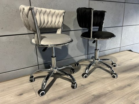 Krzesło obrotowe warkocz TRECCIA OFFICE BLACK VELVET II GATUNEK