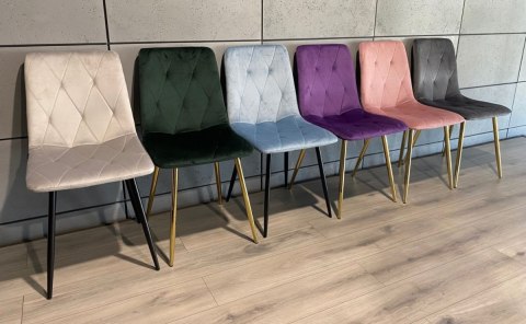 Krzesło tapicerowane BORGO VELVET LIGHT GREY II GATUNEK