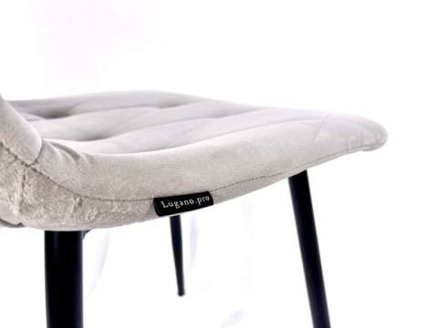 Krzesło tapicerowane BORGO VELVET LIGHT GREY II GATUNEK