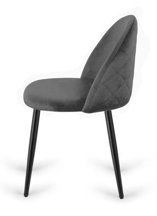 Krzesło tapicerowane GLORIA DARK GREY VELVET