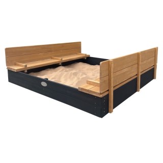 AXI Piaskownica XXL Ella 150 x 150 z Ławeczkami Antracyt