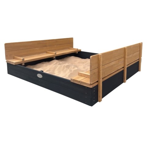 AXI Piaskownica XXL Ella 150 x 150 z Ławeczkami Antracyt