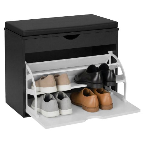 Szafka na buty do przedpokoju HEDOR BLACK/WHITE
