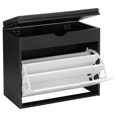 Szafka na buty do przedpokoju HEDOR BLACK/WHITE