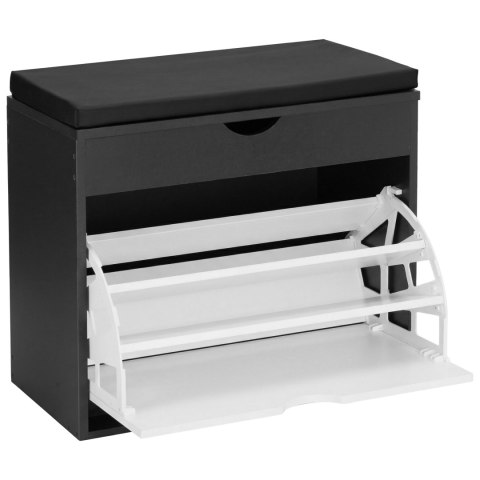 Szafka na buty do przedpokoju HEDOR BLACK/WHITE