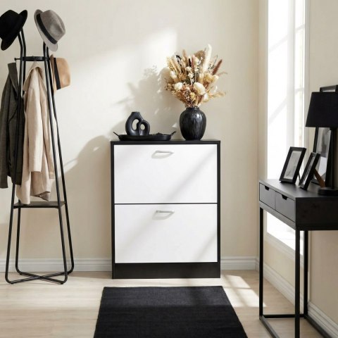 Szafka na buty do przedpokoju ZEFIR black/white