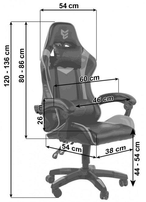 Fotel obrotowy gamingowy EVO PU WHITE
