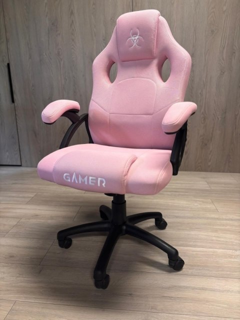 Fotel obrotowy do biurka CARRERA M FULL PINK FABRIC OUTLET