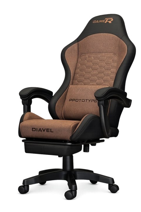 Fotel obrotowy gamingowy DIAVEL PRO FABRIC BROWN XL