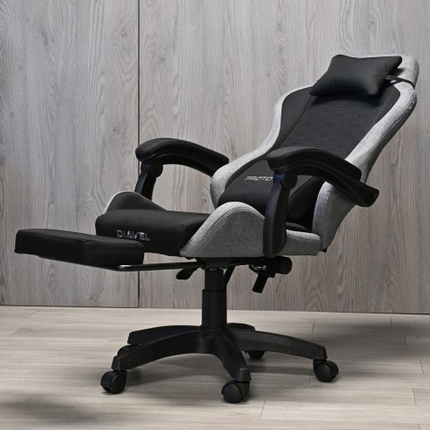 Fotel obrotowy gamingowy DIAVEL PRO FABRIC FULL GREY XL