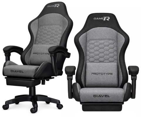Fotel obrotowy gamingowy DIAVEL PRO FABRIC GREY XL