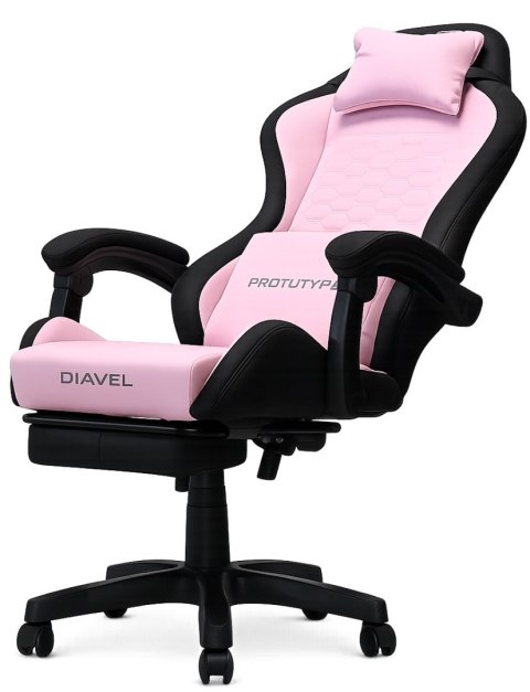Fotel obrotowy gamingowy DIAVEL PRO FABRIC PINK XL