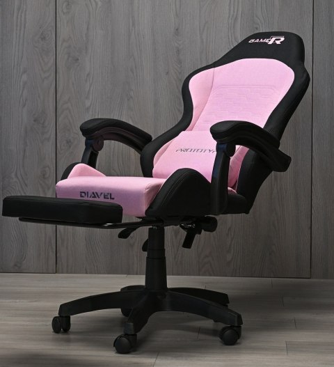 Fotel obrotowy gamingowy DIAVEL PRO FABRIC PINK XL