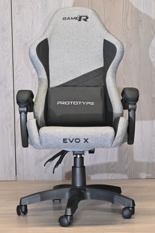 Fotel obrotowy gamingowy EVO FABRIC FULL GREY BLACK XL