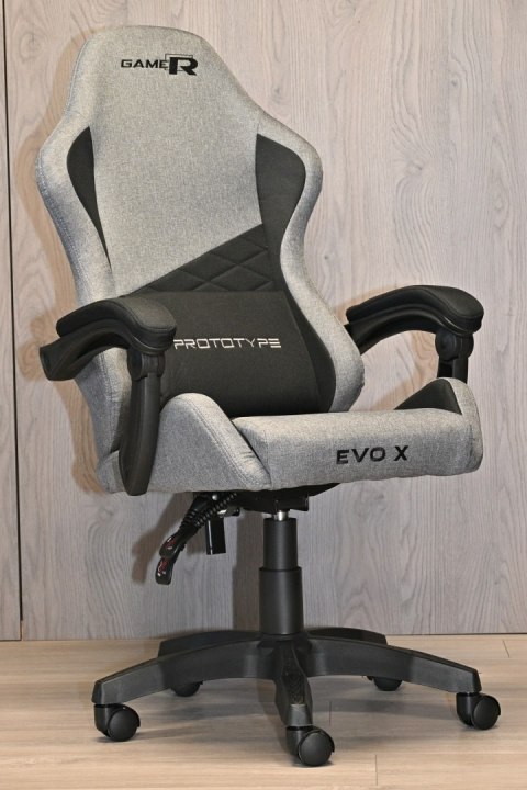Fotel obrotowy gamingowy EVO FABRIC FULL GREY BLACK XL