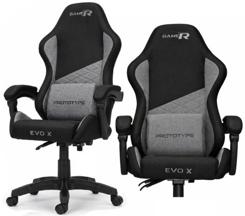 Fotel obrotowy gamingowy EVO FABRIC GREY XL