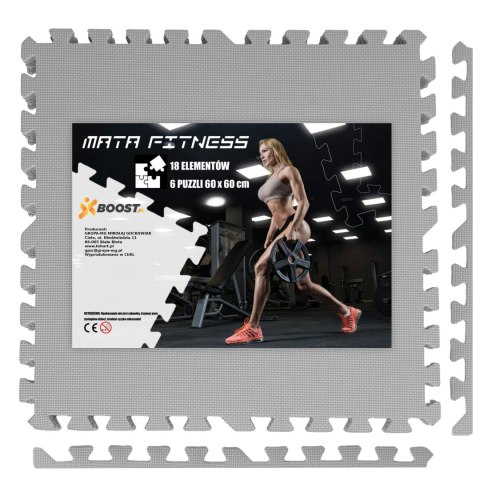 Mata ochronna fitness szara 18 elementów