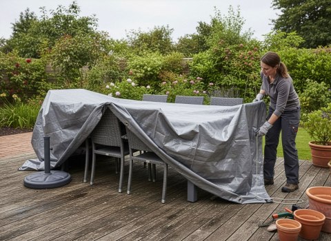 Plandeka 4x8m srebrna GRENTO 260GSM