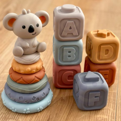 WOOPIE BABY Zestaw Edukacyjny 3w1 Piramidka Klocki Gryzak