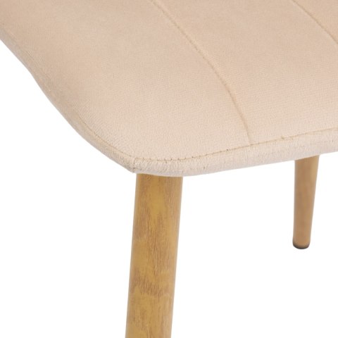 Krzesło FRESNO WOOD VELVET tapicerowane beżowy aksamit