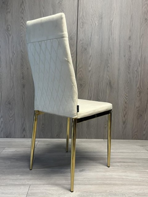 Krzesło tapicerowane VALVA CARO VELVET BEIGE GOLD