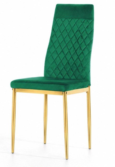 Krzesło tapicerowane VALVA CARO VELVET GREEN GOLD