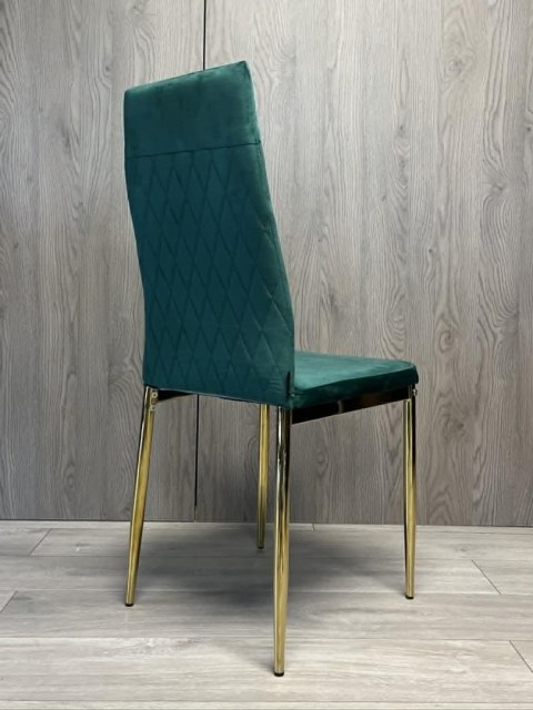 Krzesło tapicerowane VALVA CARO VELVET GREEN GOLD
